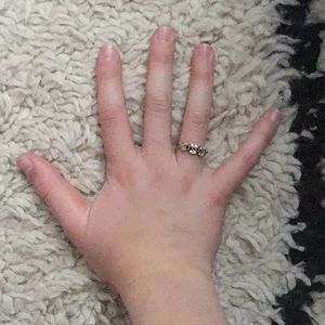 Gold ring with blue stones, costume jewelry.